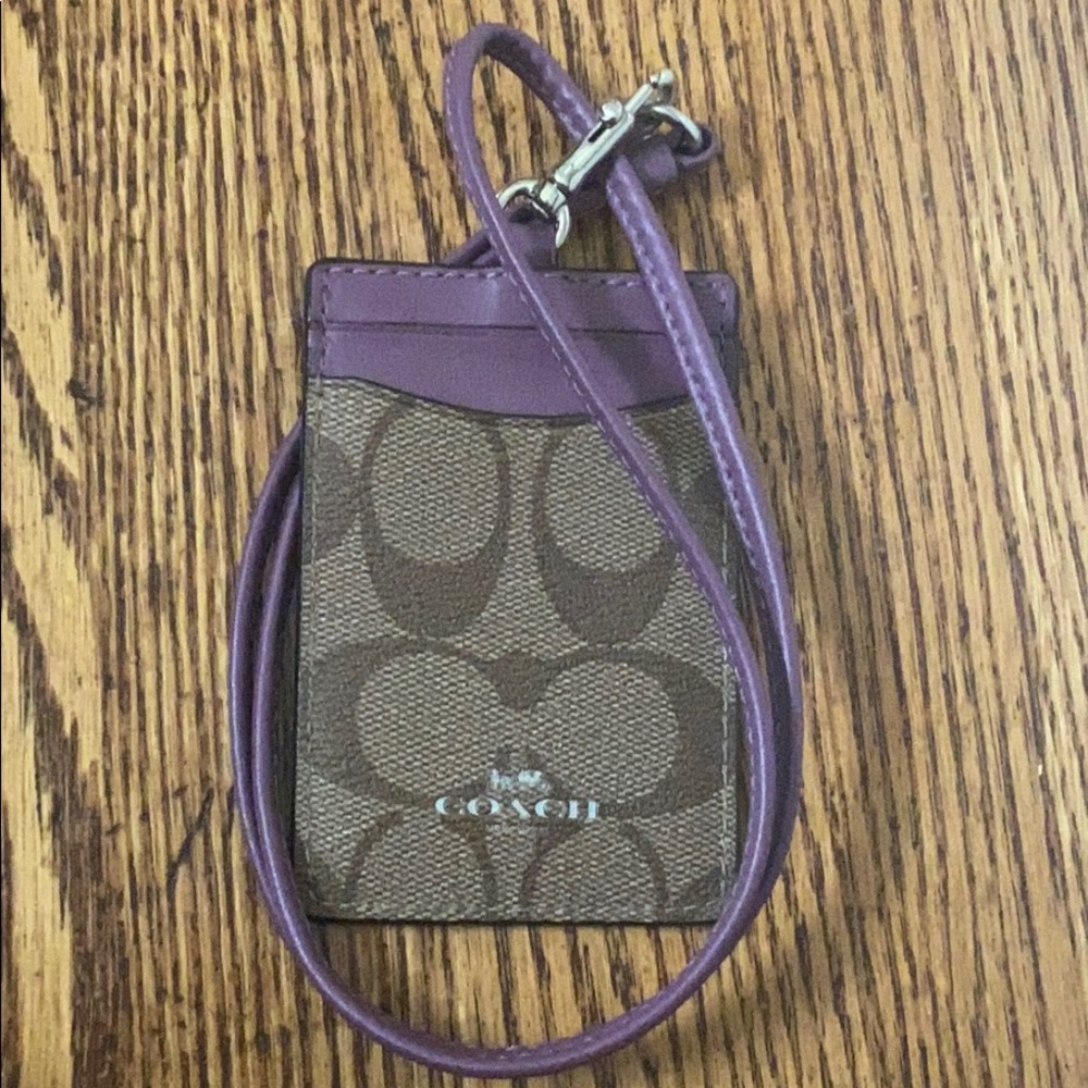 Purple Coach Monogram Lanyard